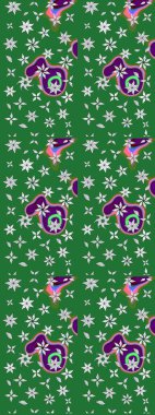 Çiçek tasarımı için inanılmaz bir kolaj cenneti tarzı. Çiçekli zambakların eskiz geçmişi. Parlak çiçekli kolaj çiçekleri yeşil.