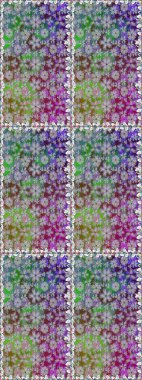 Raster illüstrasyonu. Düz Çiçek Elementleri Tasarımı. Tarafsız renklerde çiçekler. Asya tekstil tarzında. Renkli Bahar Temalı Kusursuz Arkaplan. Kusursuz çiçek deseni.