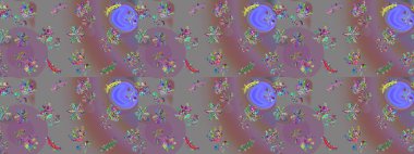 Küçük çiçekte güzel bir çiçek deseni var. Çiçekli çiçek deseni, suluboya. Raster deseni.