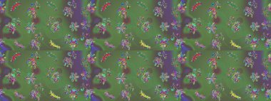 Raster Noel soyut renkli arka plan ve tatlı kar tanesi. Farklı kar taneleri toplayıcısı, yeşil, gri ve kahverengi renklerde kış elementleri..