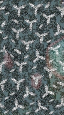 Raster illüstrasyonundaki çiçek desenli çizim. Renkli Bahar Teması eskiz kalıbı. Süslü kumaş deseni. Düz Çiçek Elementleri Tasarımı.