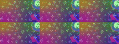 Miles Fleur, süslü püslü bir süs. Kumaş, tekstil, duvar kağıdı baskısı için. Raster illüstrasyonu. Eskiz geçmişi. Eski usul. Tomurcukları papatya çiçekleri olan sevimli bir çiçek deseni..