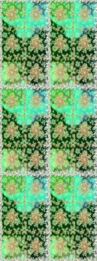 Kusursuz klasik raster altın desenli. Geleneksel oryantasyon süsü. Yeşil ve nötr renklerde altın elementlerle kusursuz desen. Klasik vintage arkaplan.