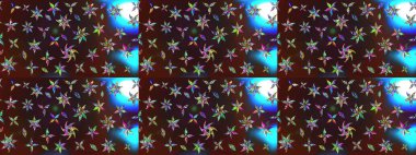 Yumuşak, bahar çiçekleri kahverengi ve mavi renklerde. Yaprak ve çiçeklerin suluboya resimleri, kahverengi ve mavi renkler üzerine çizimler. Raster illüstrasyonu.