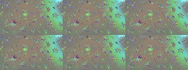 Düz Çiçek Elementleri Tasarımı. Renkli Bahar Teması eskiz kalıbı. Gri ve bej renkli çiçekler. Çiçek desenli eskiz, yaz çiçekleri..