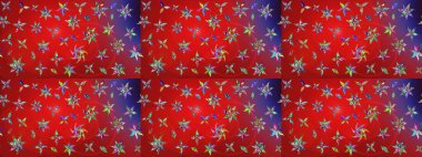 Çiçekli çiçek deseni, suluboya. Kırmızı ve mor renkli çiçekler. Renkli Bahar temalı eskiz kalıbı. Düz Çiçek Elementleri Tasarım Raster illüstrasyonu.