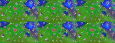 Soyut etnik raster çizim kalıbı. Arkaplan dokusu, duvar kağıdı, yeşil ve mavi renkli çiçek teması. Kabile sanatı boho baskısı, klasik çiçek arkaplanı.