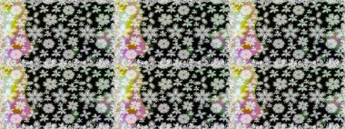 Çiçeksiz desenli arka plan. Siyah ve nötr renklerde çiçekler. Tişört baskısı için çiçek boyama rasteriName.