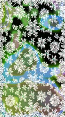 Yeşil ve nötr renklerde yaz çiçekleri. Raster illüstrasyonu. Raster çiçek desenli ve çiçekli..