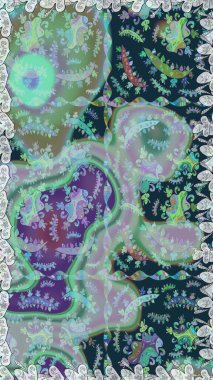 Kumaş, duvar kağıdı ve kağıt üzerine baskı yapmak için gelişen arka plan. Raster illüstrasyonu. Sevimli, pürüzsüz desenli, küçük çiçekli, klasik tarzda. Moda arka planında parlak buketler.