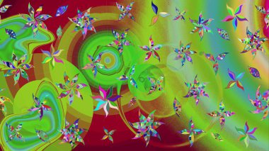 Şirin çiçekler. Raster Moda kumaş deseni. Çizgi çizimi deseni.