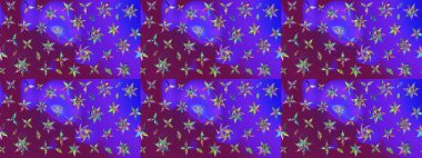 Küçük menekşe ve mor çiçeklerle oldukça eski bir besin torbası deseni. Tekstil, kumaş, kapaklar, duvar kağıtları, baskı, paket, koleksiyon defteri, örgü, dekupaj için çiçek arkaplanı..