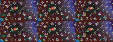 Çiçekli çiçek deseni, suluboya. Raster deseni. Küçük çiçekte güzel bir çiçek deseni..