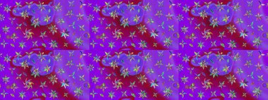 Yaprak ve çiçeklerin suluboya resimleri, mor ve mor renkler üzerine çizimler. Yumuşak, bahar çiçekleri mor ve mor renklerde. Raster illüstrasyonu.