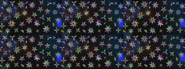 Raster illüstrasyonu. Gri ve mavi renklerde. 3D çiçekler, çizim.