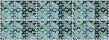 Raster illüstrasyonu. Çiçeklerle suluboya desenli çiçek deseni. Mavi ve nötr renklerde güzel tekstil.