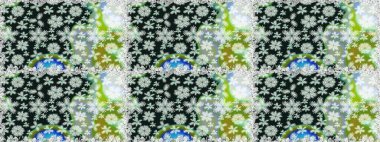 Çiçek buketleriyle klasik tarzda kusursuz desenler. Raster illüstrasyonu. Gri ve nötr renklerde.