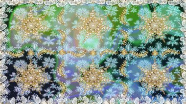 Geleneksel oryantasyon süsü. Klasik klasik klasik arka plan. Tarafsız ve mavi renklerde altın elementlerle kusursuz desen. Kusursuz klasik raster altın desenli.