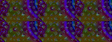 Nazik romantik baskı. Bahar mevsimi. Raster güzel bir çiçek deseni çizmiş. Tatil havası. Kahverengi ve yeşil renkte çiçekler.