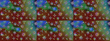 Çiçekli tebrik kartı. Yeşil ve kahverengi renklerde. Raster illüstrasyonu. Çiçek arkaplan. Doğum günü kartı ya da düğün davetiyesi. Suluboya çiçek buketi.