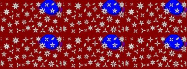 Raster illüstrasyonundaki çiçek desenli çizim. Kırmızı ve nötr renkte çiçekler.