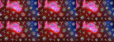 Suluboya elle çizilmiş çiçek desenli eskiz deseni. Parlak renkli fantezi çiçekleri, yapraklar, kırmızı ve kahverengi renkli tomurcuklar, kırmızı ve kahverengi.