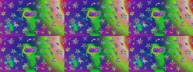 Raster Illustrasyon 'daki Çiçek Deseni' nin son moda çizimi. Güzel kumaş deseni. Renkli Yaz Temalı eskiz kalıbı. Düz Çiçek Elementleri Tasarımı.