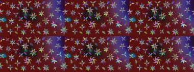 Çiçek deseni. Raster güzel kumaş deseni çiziyor. Renkli Bahar Teması eskiz kalıbı. Düz Çiçek Elementleri Tasarımı.