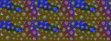 Bahar çiçekleriyle güzel bir çiçek deseni çizmişsin. Güzel kumaş deseni. Raster illüstrasyonu.