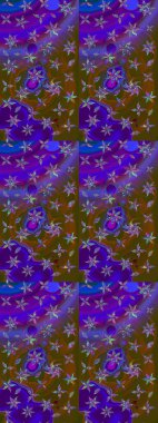 Moda arka planında parlak buketler. Eski usul küçük çiçekli şirin bir eskiz deseni. Kumaş, duvar kağıdı ve kağıt üzerine baskı yapmak için gelişen arka plan. Raster illüstrasyonu.