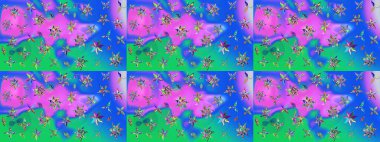 Süslü kumaş deseni. Çiçekli çiçek deseni, suluboya. Raster deseni.