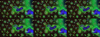 Yeşil ve gri renkte zarif çiçekli suluboya. Raster illüstrasyonu. Renkli Bahar Teması eskiz kalıbı. Düz Çiçek Elementleri Tasarımı.