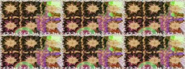 Şık bir grafik desen. Kusursuz raster arka plan. Çiçek deseni. Duvar kâğıdı barok, İspanyol kumaşı. Kahverengi ve bej renklerdeki altın elementler.