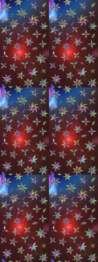 Küçük çiçekteki sevimli çiçek deseni. Raster illüstrasyonu. Güzel karalamalı çiçek desenli çizim. Güzel kumaş deseni.