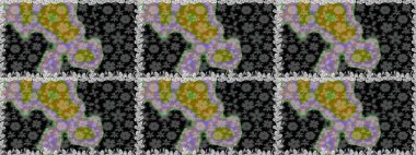 Çiçek deseni. Kusursuz raster arka plan. Şık bir grafik desen. Duvar kâğıdı barok, İspanyol kumaşı. Kahverengi ve bej renklerdeki altın elementler.