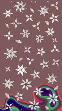 Sabıka fotoğraflarında, bebek kıyafetlerinde, duvar kâğıtlarında, paket kutularında falan kullanılabilir. Raster. Zarif, parlak ve eskiz kahverengi ve nötr çiçek deseni tasarımı.