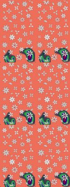 Çiçekli karalama şeklinde Raster çiçek deseni. Nazik, narin çiçek arkaplanı. Turuncu ve nötr renkte çiçekler.