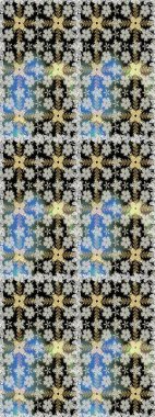 Güzel kumaş deseni. Karalama çiçeği. Düz Çiçek Elementleri Tasarımı. Renkli Bahar Temalı Kusursuz Arkaplan. Raster illüstrasyonu. Zentangle soyut çiçekleri.