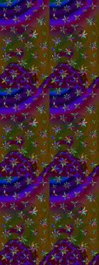 Renkli Bahar Teması eskiz kalıbı. Kahverengi ve yeşil renklerde zarif çiçekli suluboya. Raster illüstrasyonu. Düz Çiçek Elementleri Tasarımı.