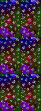 Kahverengi ve yeşil renklerde çiçeklerle çizilmiş çiçek deseni. Çiçekler suluboya tarzında kahverengi ve yeşil renklerde.