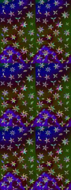 Düz Çiçek Elementleri Tasarımı. Raster. Renkli Bahar Teması çizim şablonu.