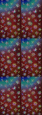 Hediye ambalaj kağıdı, tebrik kartları, posterler ve pankart tasarımı. Kahverengi ve mavi renkli çiçekler. Raster düz çiçek çizim deseni.