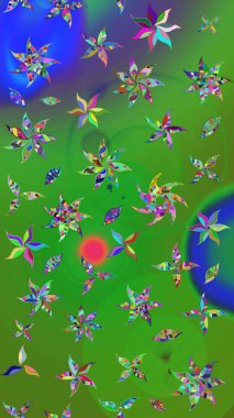 Küçük çiçekteki sevimli çiçek deseni. Renkli çiçekler.