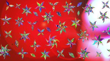 Çiçekler, dallar, bitkiler ve çiçekler. Güzel kumaş deseni. Raster illüstrasyonu. El çizimi.