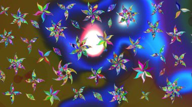 Küçük renkli çiçekler. Çiçekli bahar çiçekleri. Moda baskıları için zarif bir şablon. Motley illüstrasyonu. Küçük çiçekte şirin desenler.