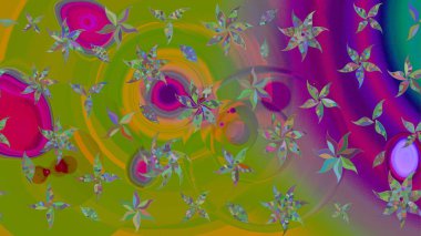 Sevimli küçük çiçek desenle. Raster resim. Çiçek desenli çiçek ve yaprakları ile.