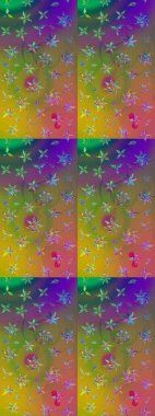 Çizim çiçek deseni duvar kağıdı, web sitesi arka planı, ambalaj kağıdı, davetiye, broşür, afiş veya web sitesi için kullanılabilir. El çizimi Raster çizimi. Parlak elementlerin.