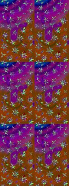 Çiçekli çiçek deseni, suluboya. Küçük çiçekte güzel bir çiçek deseni var. Raster deseni.