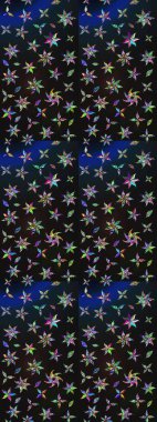 Renkli Bahar Teması eskiz kalıbı. Düz Çiçek Elementleri Tasarımı. Gri ve mavi renkte çiçekler. Asya tekstil tarzında. Raster illüstrasyonu. Çiçek desenini çiz.