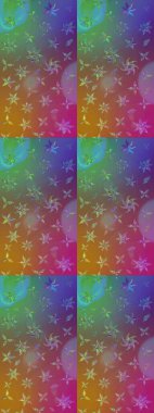 Parlak renkli fantezi çiçekleri, yapraklar, kahverengi ve mor renkli tomurcuklar kahverengi ve mor. Suluboya el çizimi elementli çiçek çizimi deseni.